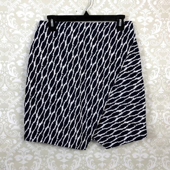 LOFT Dresses & Skirts - 2/$30 LOFT Small Womens Blue White Print Asymmetrical Mini Skirt